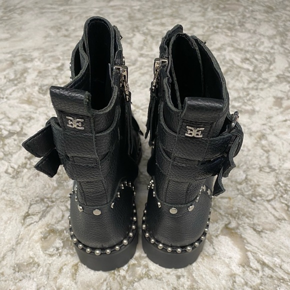 Sam Edelman women’s Jennifer Studded black Combat Boot size 6.5 leather - Picture 6 of 9